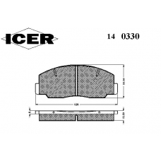 140330 ICER Комплект тормозных колодок, дисковый тормоз