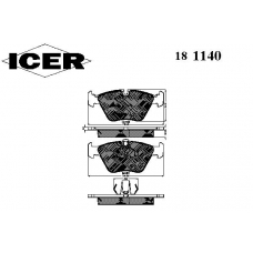 181140 ICER Комплект тормозных колодок, дисковый тормоз