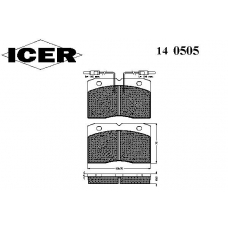140505 ICER Комплект тормозных колодок, дисковый тормоз