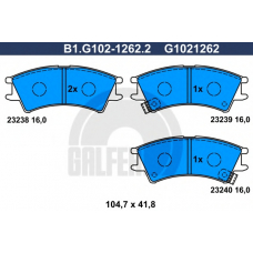 B1.G102-1262.2 GALFER Комплект тормозных колодок, дисковый тормоз