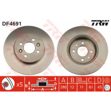 DF4691 TRW Тормозной диск