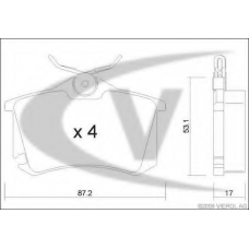 V10-8178 VEMO/VAICO Комплект тормозных колодок, дисковый тормоз