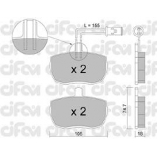 822-016-1 CIFAM Комплект тормозных колодок, дисковый тормоз