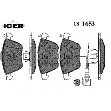 181653 ICER Комплект тормозных колодок, дисковый тормоз