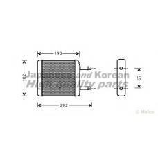 J214-02 ASHUKI Теплообменник, отопление салона