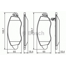 0 986 494 047 BOSCH Комплект тормозных колодок, дисковый тормоз