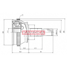 7346 KAMOKA Шарнирный комплект, приводной вал