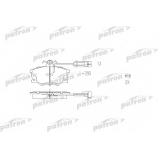 PBP370 PATRON Комплект тормозных колодок, дисковый тормоз