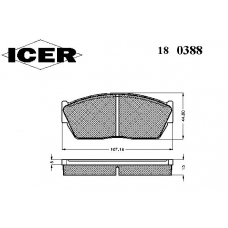 180388 ICER Комплект тормозных колодок, дисковый тормоз