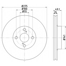 8DD 355 110-441 HELLA Тормозной диск