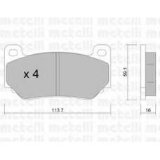 22-0391-0 METELLI Комплект тормозных колодок, дисковый тормоз