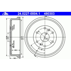 24.0227-0004.1 ATE Тормозной барабан