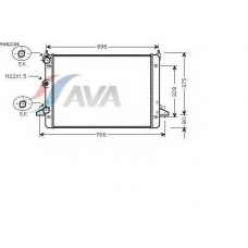 VWA2184 AVA Радиатор, охлаждение двигателя