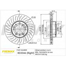 BD-3346 FREMAX Тормозной диск