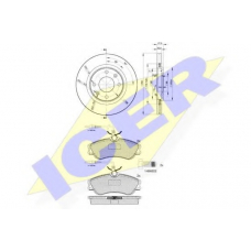31136-4697 ICER Комплект тормозов, дисковый тормозной механизм