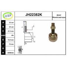 JH22382K SERA Шарнирный комплект, приводной вал