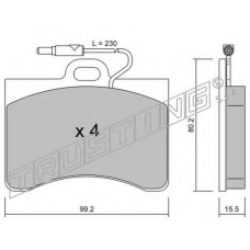 087.0 TRUSTING Комплект тормозных колодок, дисковый тормоз