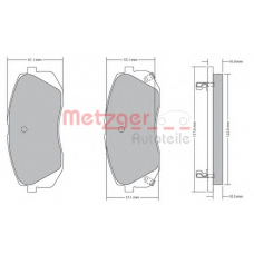 1170186 METZGER Комплект тормозных колодок, дисковый тормоз
