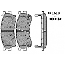 181610 ICER Комплект тормозных колодок, дисковый тормоз
