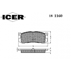 181160 ICER Комплект тормозных колодок, дисковый тормоз
