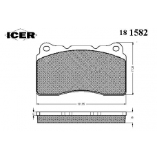 181582 ICER Комплект тормозных колодок, дисковый тормоз