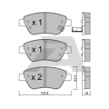 BPOP-1001 AISIN Комплект тормозных колодок, дисковый тормоз