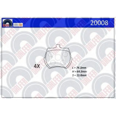 20008 GALFER Комплект тормозных колодок, дисковый тормоз