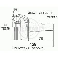 OJ-1722 InterParts Шарнирный комплект, приводной вал