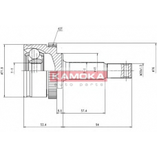 6783 KAMOKA Шарнирный комплект, приводной вал