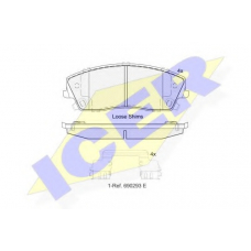 182067 ICER Комплект тормозных колодок, дисковый тормоз