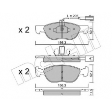 22-0082-1 METELLI Комплект тормозных колодок, дисковый тормоз