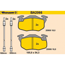 BA2066 BARUM Комплект тормозных колодок, дисковый тормоз