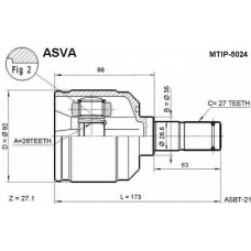 MTIP-5024 ASVA Шарнирный комплект, приводной вал