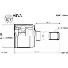 MTID-5003 ASVA Шарнирный комплект, приводной вал