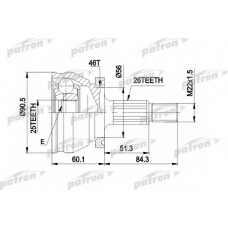 PCV1167 PATRON Шарнирный комплект, приводной вал