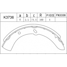K3736 ASIMCO Комплект тормозных колодок
