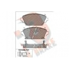 RB1286-701 R BRAKE Комплект тормозных колодок, дисковый тормоз