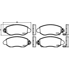 8DB 355 019-361 HELLA PAGID Комплект тормозных колодок, дисковый тормоз