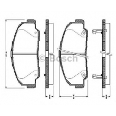 0 986 TB2 545 BOSCH Комплект тормозных колодок, дисковый тормоз