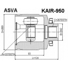 KAIR-950 ASVA Шарнирный комплект, приводной вал