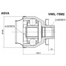 VWIL-T5M2 ASVA Шарнирный комплект, приводной вал
