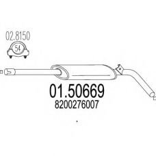 01.50669 MTS Средний глушитель выхлопных газов