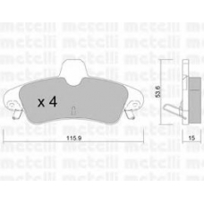 22-0143-1 METELLI Комплект тормозных колодок, дисковый тормоз