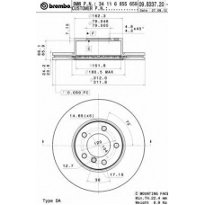 09.B337.21 BREMBO Тормозной диск