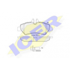 141787-204 ICER Комплект тормозных колодок, дисковый тормоз