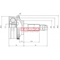 6828 KAMOKA Шарнирный комплект, приводной вал