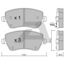 BPOP-1008 AISIN Комплект тормозных колодок, дисковый тормоз