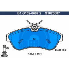 B1.G102-0687.2 GALFER Комплект тормозных колодок, дисковый тормоз