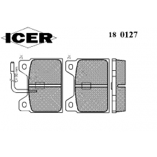180127 ICER Комплект тормозных колодок, дисковый тормоз