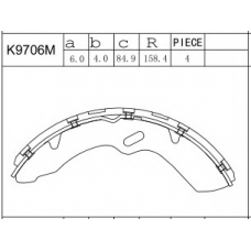 K9706M ASIMCO Комплект тормозных колодок